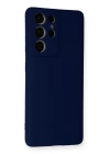 Samsung Galaxy S21 Ultra Kılıf Nano içi Kadife Silikon - Lacivert