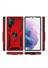 Samsung Galaxy S21 Ultra Kılıf Sofya Yüzüklü Silikon Kapak - Siyah