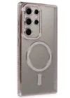 Samsung Galaxy S24 Ultra Kılıf Joke Simli Magneticsafe Kılıf - Pembe