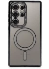 Samsung Galaxy S24 Ultra Kılıf Joke Simli Magneticsafe Kılıf - Siyah