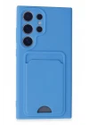 Samsung Galaxy S24 Ultra Kılıf Kelvin Kartvizitli Silikon - Mavi