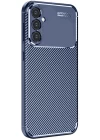 Samsung Galaxy S25 Plus Kılıf Auto Focus Karbon Kapak - Lacivert