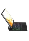 Samsung Galaxy T870 Tab S7 11 Kılıf Eternal Ledli Klavyeli Tablet Kılıfı - Siyah