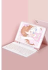 Samsung Galaxy Tab A9 Kılıf KC01 Smart Klavyeli Tablet Kılıfı - Pembe