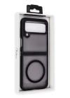 Samsung Galaxy Z Flip 4 Kılıf Blur Fold Magsafe Kapak - Mat Siyah