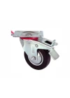 Servis Tekeri - Tablalı Frenli Siyah Döner - Çap 100 mm