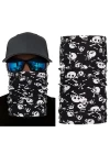 Siyah Renk Üzeri Beyaz Kemik Kafatası İskelet Baskılı Baf Buff Bandana 30x48 cm
