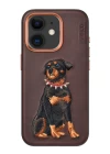 Venco iPhone 11 Perma Desenli Kapak - Koyu Kahve