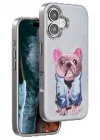 Venco iPhone 16 Cute Desenli Kapak - Kahverengi