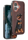 Venco iPhone 16 Perma Desenli Kapak - Koyu Kahve
