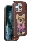 Venco iPhone 16 Pro Cute Desenli Kapak - Koyu Kahve