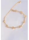 Vip Seri Pirinç Zirkon Taşlı Gold Renk Halley Model Bileklik - TJ-BB6081
