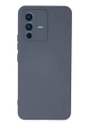 Vivo V23 5G Kılıf Nano içi Kadife Silikon - Gri