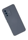 Vivo V23 5G Kılıf Nano içi Kadife Silikon - Gri