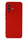 Vivo V23 5G Kılıf Nano içi Kadife Silikon - Kırmızı