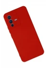 Vivo V23 5G Kılıf Nano içi Kadife Silikon - Kırmızı