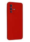Vivo V23 5G Kılıf Nano içi Kadife Silikon - Kırmızı