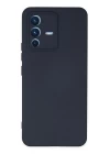 Vivo V23 5G Kılıf Nano içi Kadife Silikon - Lacivert