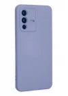 Vivo V23 5G Kılıf Nano içi Kadife Silikon - Lila