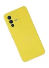 Vivo V23 5G Kılıf Nano içi Kadife Silikon - Sarı