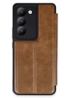 Vivo V30 Lite 4G Kılıf Flip Cover - Taba