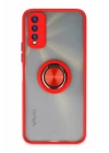 Vivo Y11S Kılıf Montreal Yüzüklü Silikon Kapak - Kırmızı