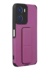 Vivo Y16 Kılıf Mega Standlı Silikon - Mor