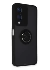 Vivo Y17S Kılıf Montreal Yüzüklü Silikon Kapak - Siyah