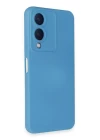 Vivo Y17S Kılıf Nano içi Kadife Silikon - Mavi