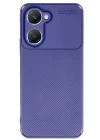 Vivo Y18 Kılıf Auto Focus Karbon Kapak - Lacivert