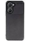 Vivo Y18 Kılıf Auto Focus Karbon Kapak - Siyah