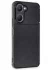 Vivo Y18 Kılıf Auto Focus Karbon Kapak - Siyah