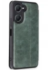 Vivo Y18 Kılıf Flip Cover - Koyu Yeşil