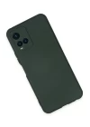 Vivo Y21S Kılıf Nano içi Kadife Silikon - Koyu Yeşil