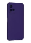 Vivo Y21S Kılıf Nano içi Kadife Silikon - Mor