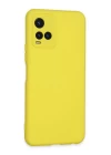 Vivo Y21S Kılıf Nano içi Kadife Silikon - Sarı