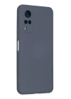 Vivo Y53S Kılıf Nano içi Kadife Silikon - Gri