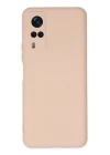 Vivo Y53S Kılıf Nano içi Kadife Silikon - Pudra