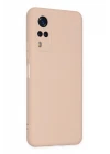 Vivo Y53S Kılıf Nano içi Kadife Silikon - Pudra