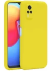 Vivo Y53S Kılıf Nano içi Kadife Silikon - Sarı