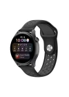 Watch 20mm Spor Delikli Kordon - Siyah-Füme