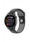 Watch 20mm Spor Delikli Kordon - Siyah-Gri