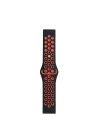 Watch 20mm Spor Delikli Kordon - Siyah-Kırmızı
