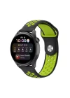 Watch 20mm Spor Delikli Kordon - Siyah-Yeşil