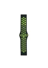 Watch 20mm Spor Delikli Kordon - Siyah-Yeşil