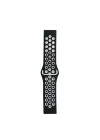 Watch 22mm Spor Delikli Kordon - Siyah-Beyaz