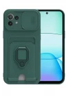 Xiaomi Mİ 11 Lite Kılıf Zuma Kartvizitli Yüzüklü Silikon - Yeşil