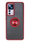 Xiaomi Mi 12T Pro Kılıf Montreal Yüzüklü Silikon Kapak - Kırmızı