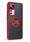 Xiaomi Mi 12T Pro Kılıf Montreal Yüzüklü Silikon Kapak - Kırmızı