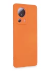 Xiaomi Mi 13 Lite Kılıf Nano içi Kadife Silikon - Turuncu